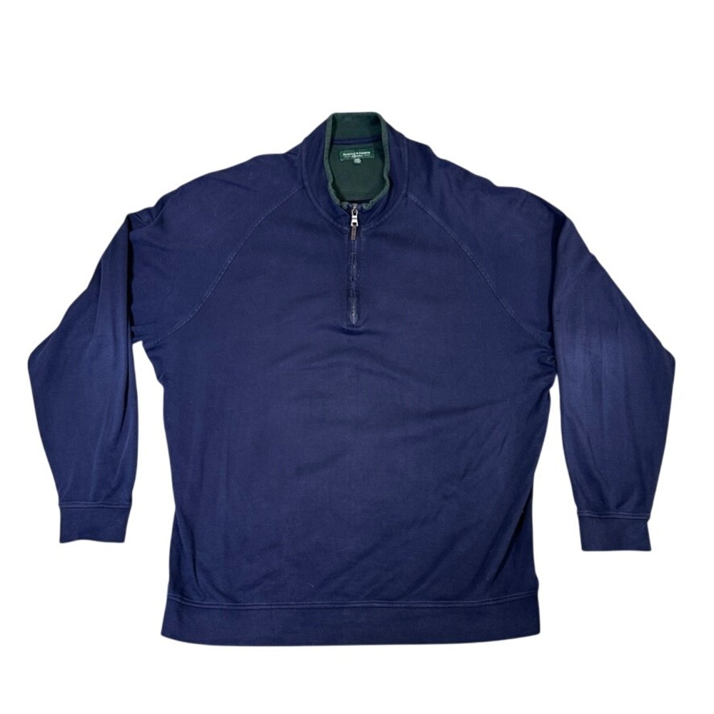 Fairway & Greene Signature Navy Blue 100% Pima Cotton 1/4 Zip Pullover XXXL